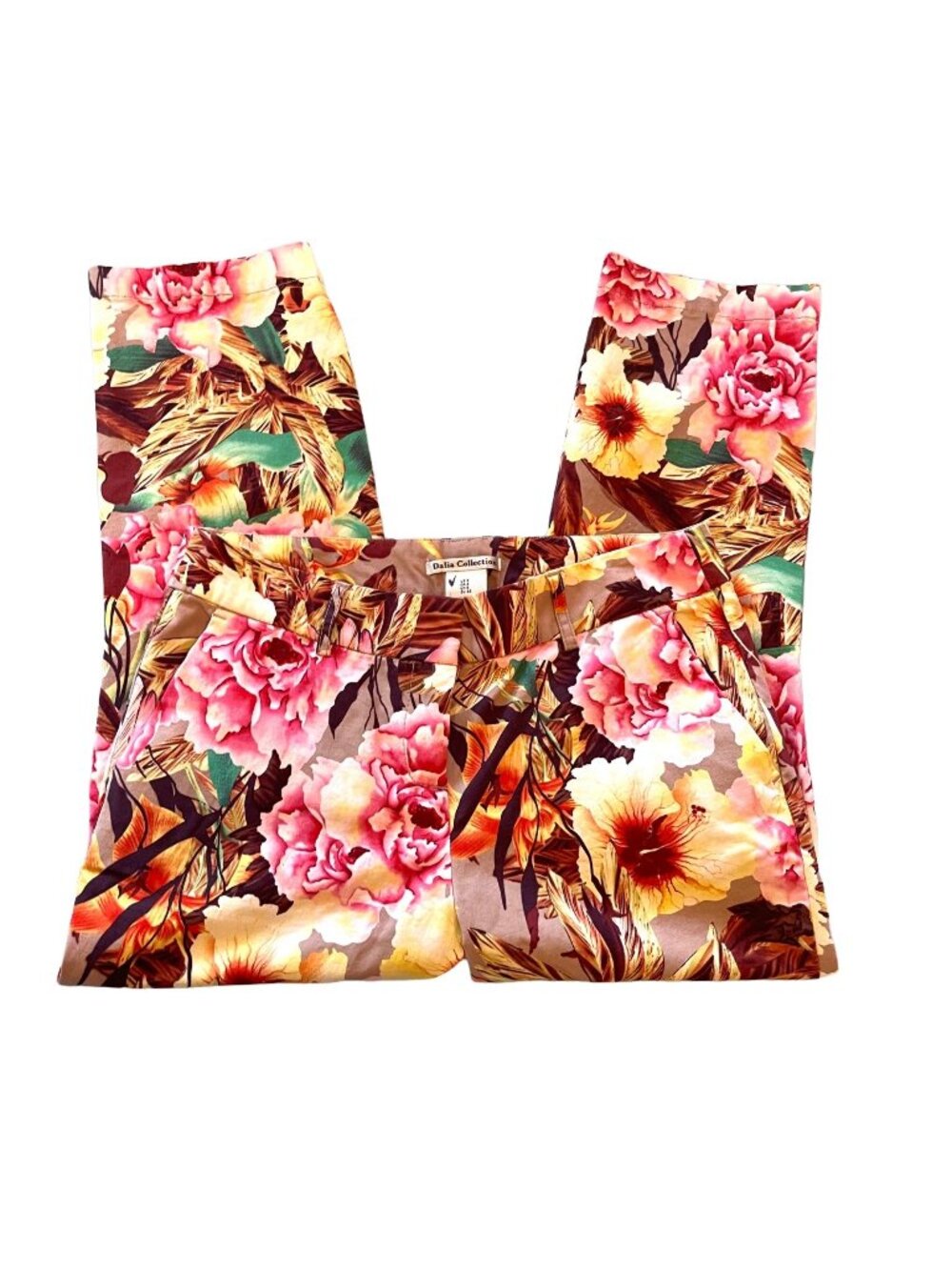 Women's Capri Pants Tropical Floral Size 2 Stretch Dalia Collection